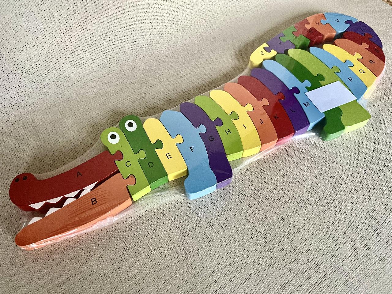 Dřevěné puzzle - krokodýl velký