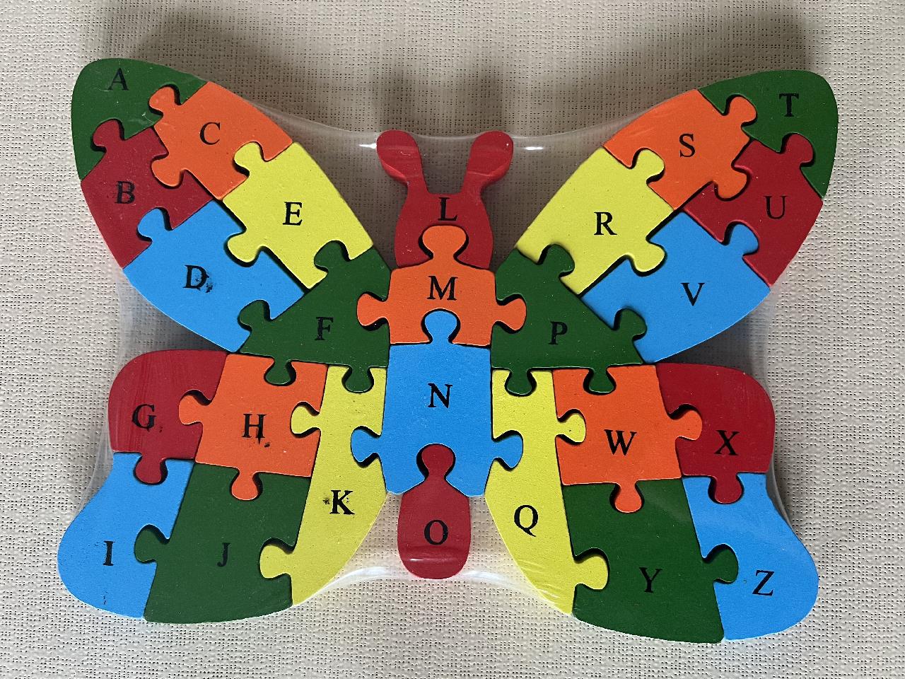 Dřevěné puzzle - motýl