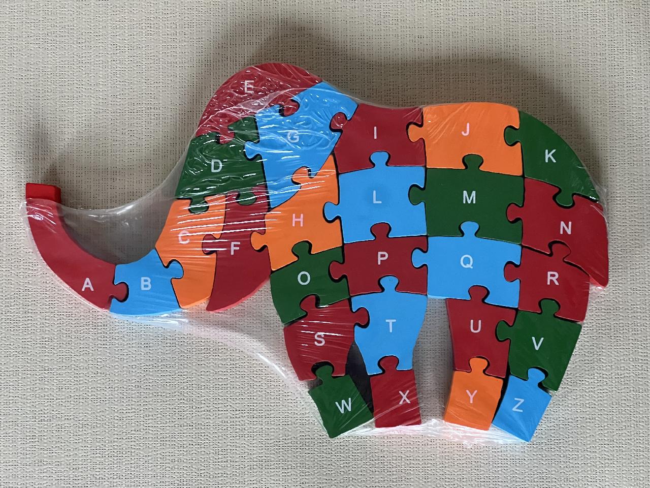 Dřevěné puzzle - slon 