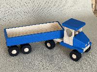 Dřevěné nákladní auto s přívěsem - modré