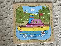 Dřevěné puzzle malé - loď