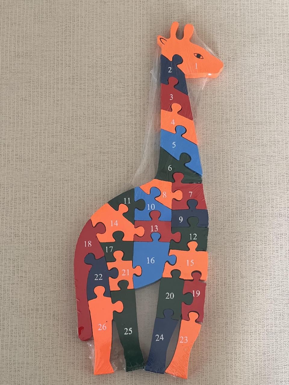 Dřevěné puzzle - žirafa velká