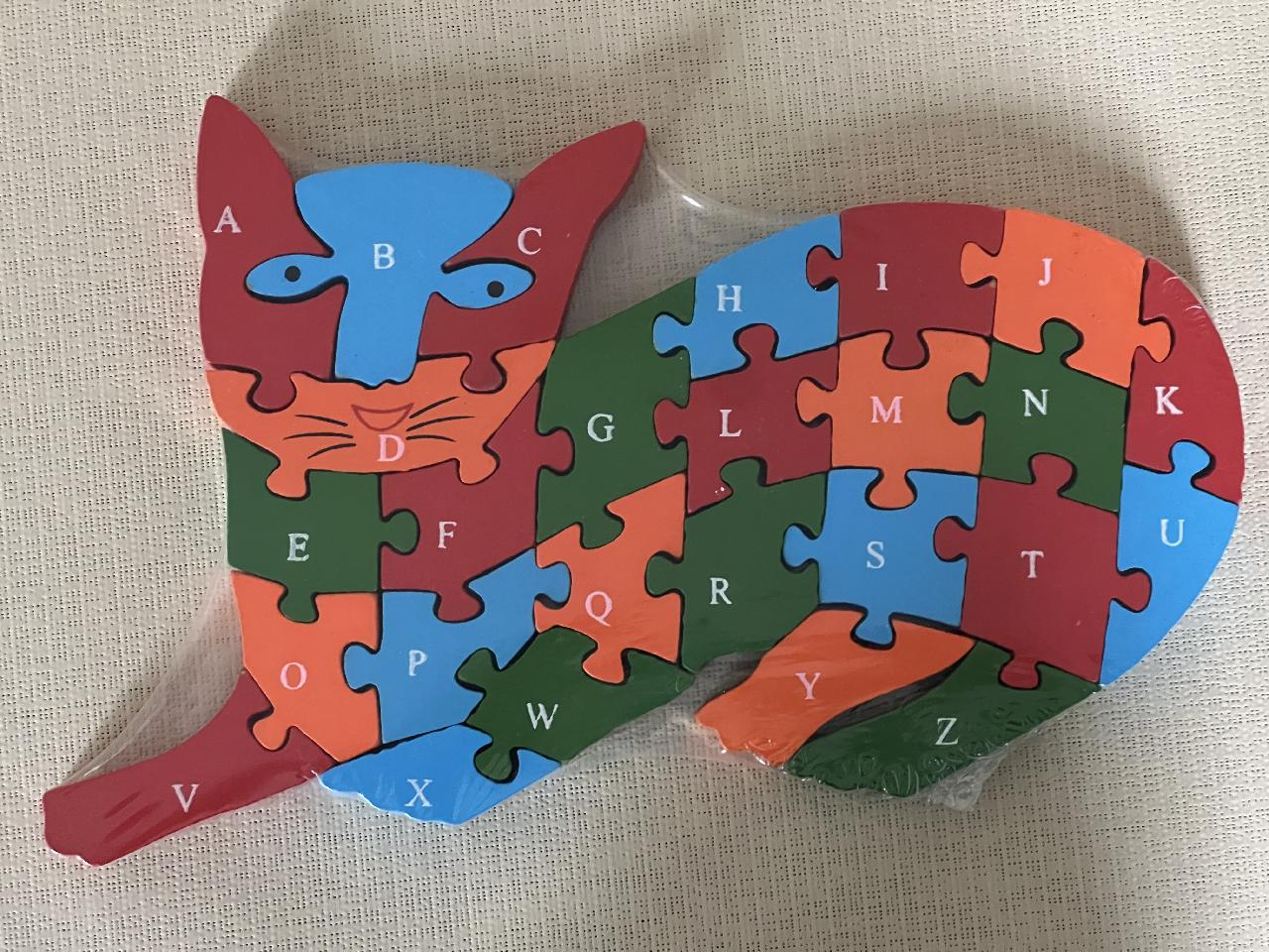 Dřevěné puzzle - kočička