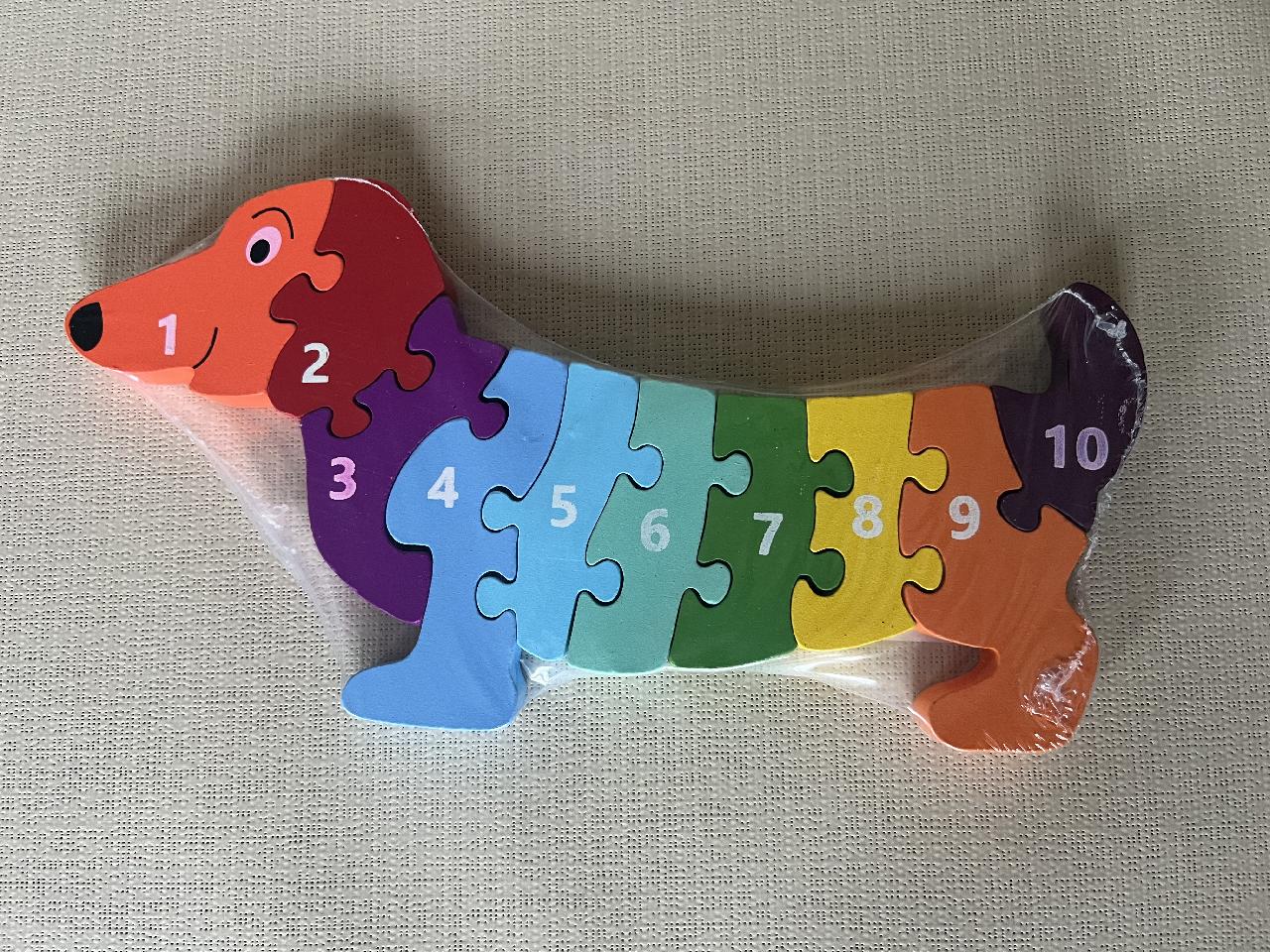 Dřevěné puzzle - pes jezevčík
