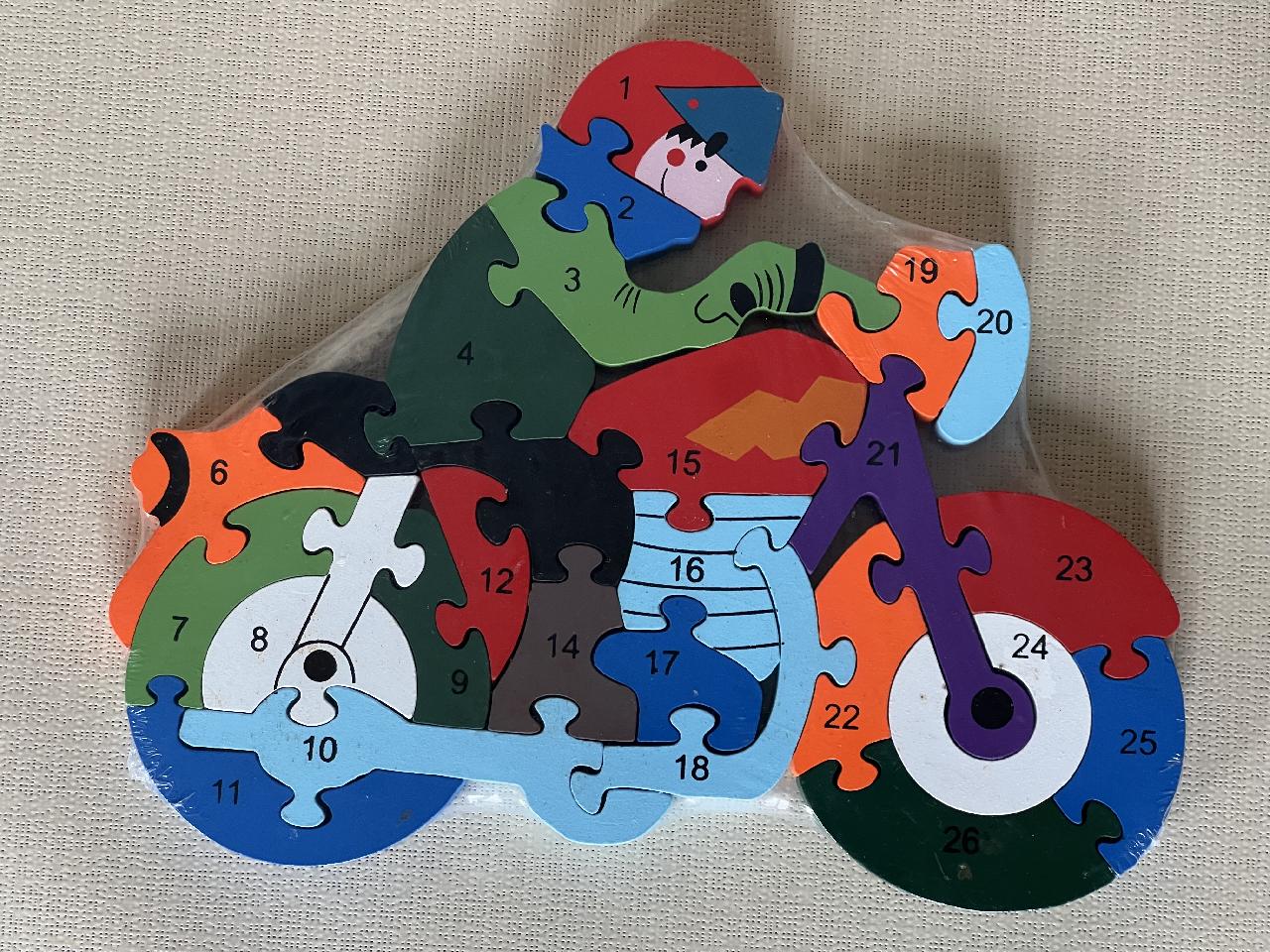 Dřevěné puzzle - motorka silniční