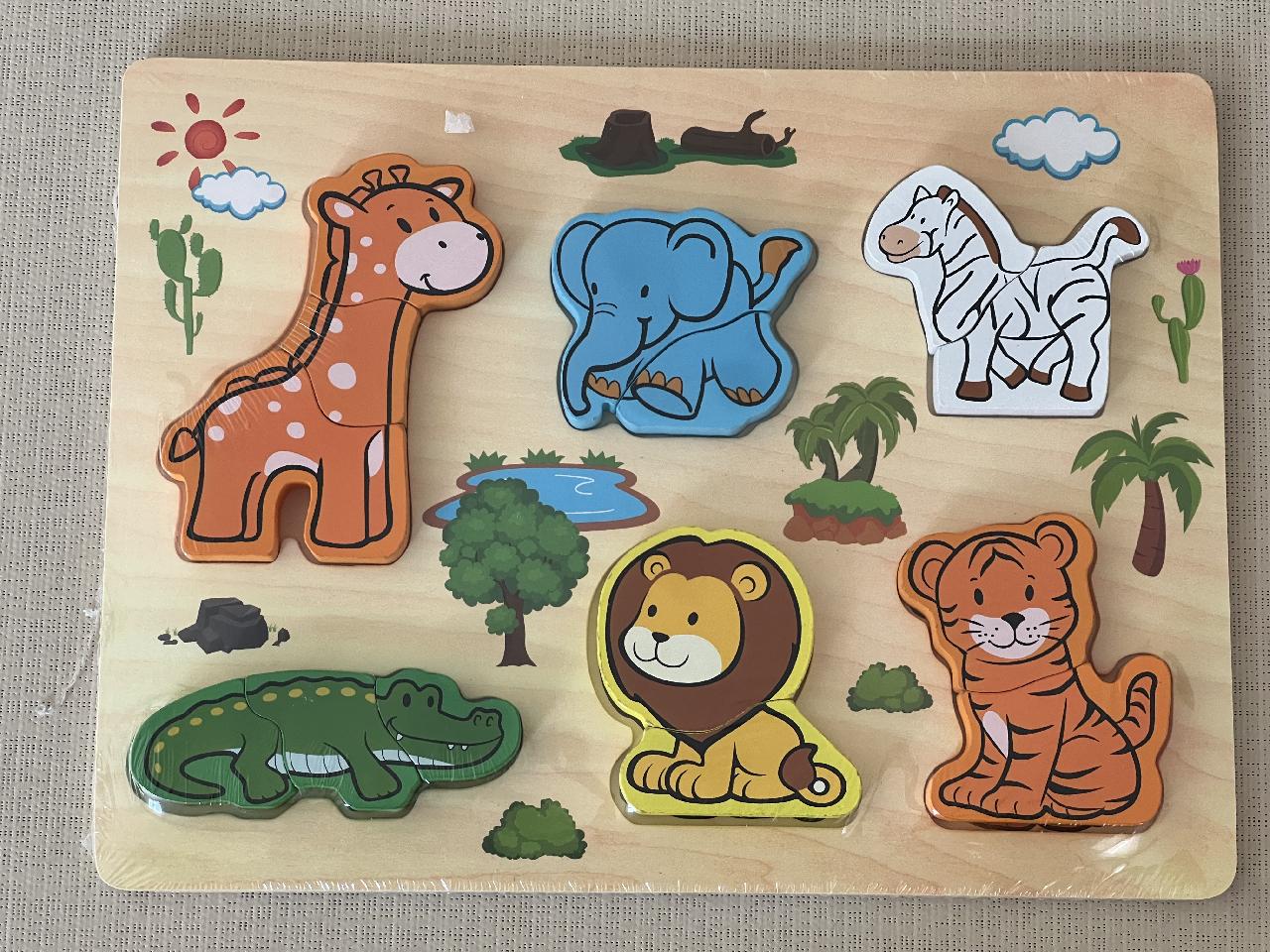 Dřevěná vkládačka - safari
