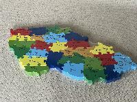 Dřevěné puzzle - mapa ČR