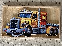 Dřevěné puzzle v dřevěné krabičce - nákladní auto
