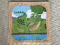 Dřevěné puzzle malé - krokodýl
