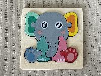 Dřevěné puzzle mini - slon